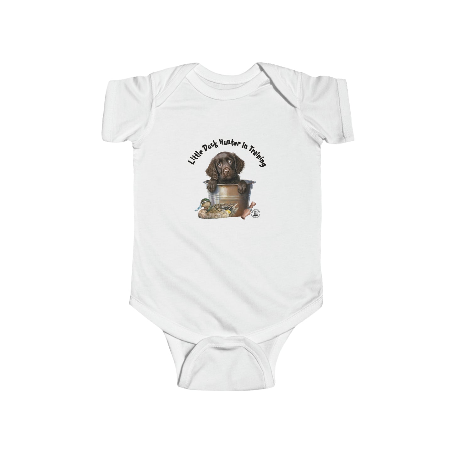 Little Duck Hunter In Training Infant Fine Jersey Bodysuit Boykin Puppy