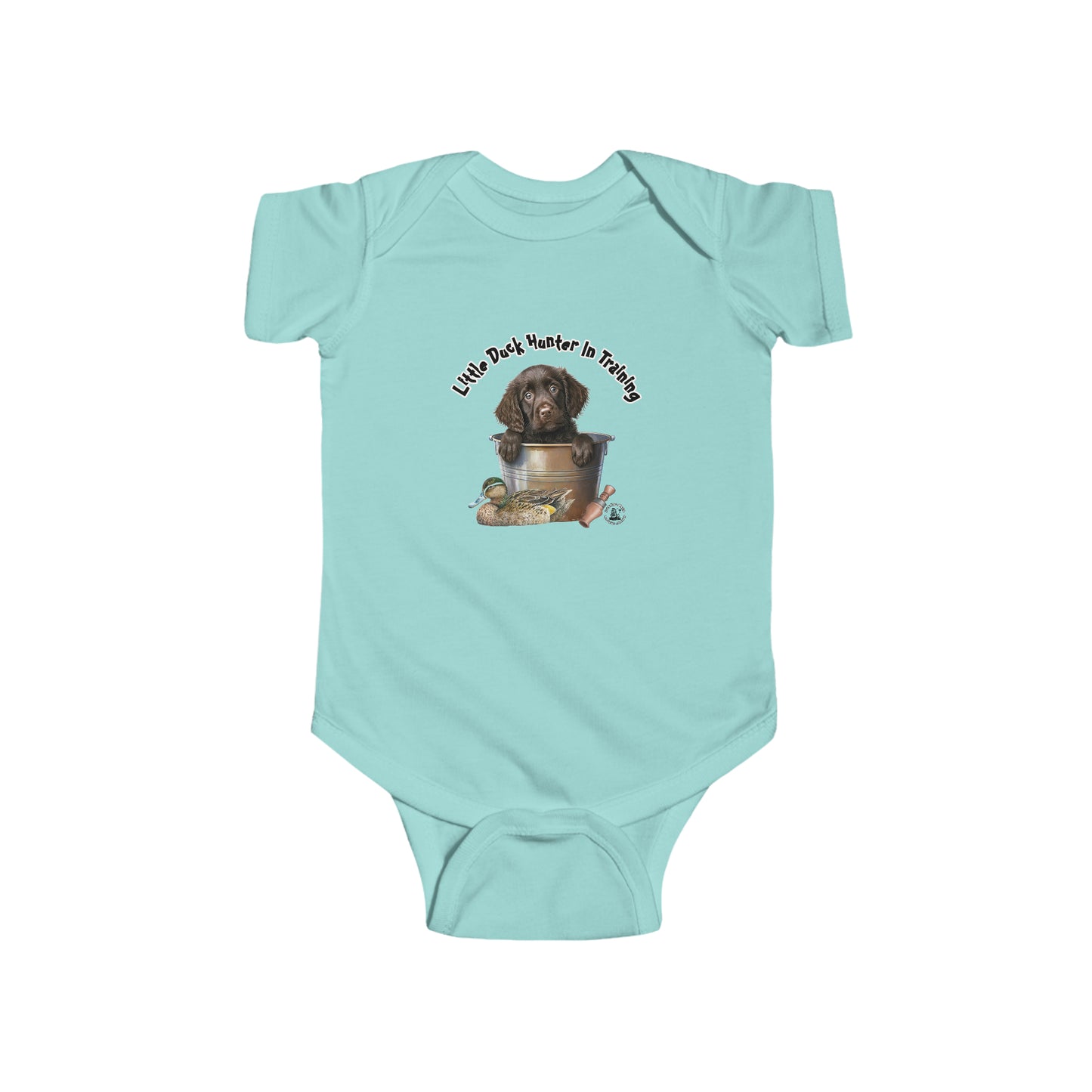 Little Duck Hunter In Training Infant Fine Jersey Bodysuit Boykin Puppy