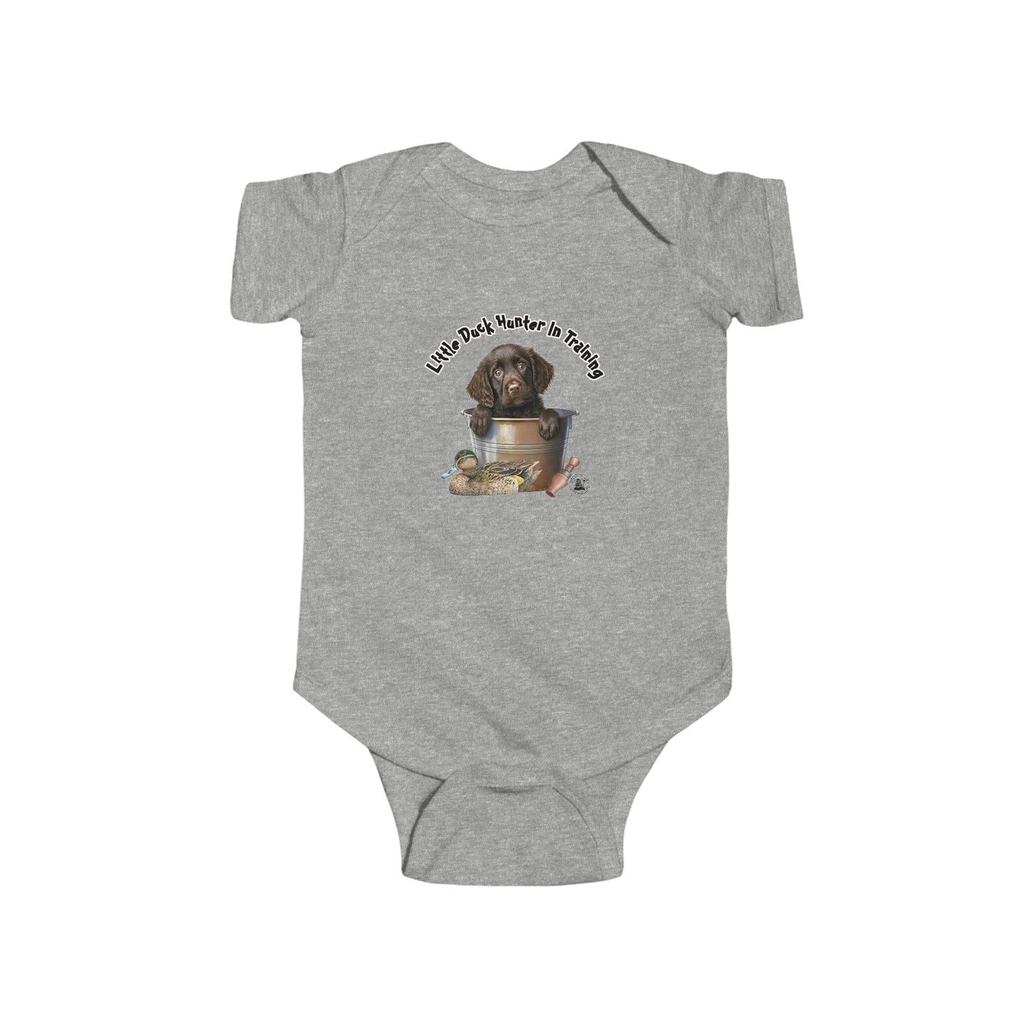 Little Duck Hunter In Training Infant Fine Jersey Bodysuit Boykin Puppy