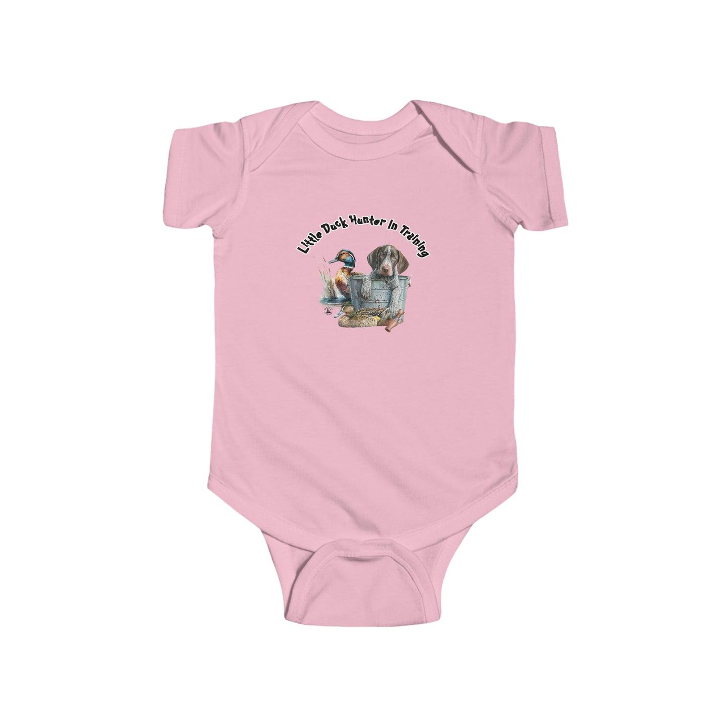 Little Duck Hunter In Training Infant Fine Jersey Bodysuit German Shorthaired Pointer Puppy