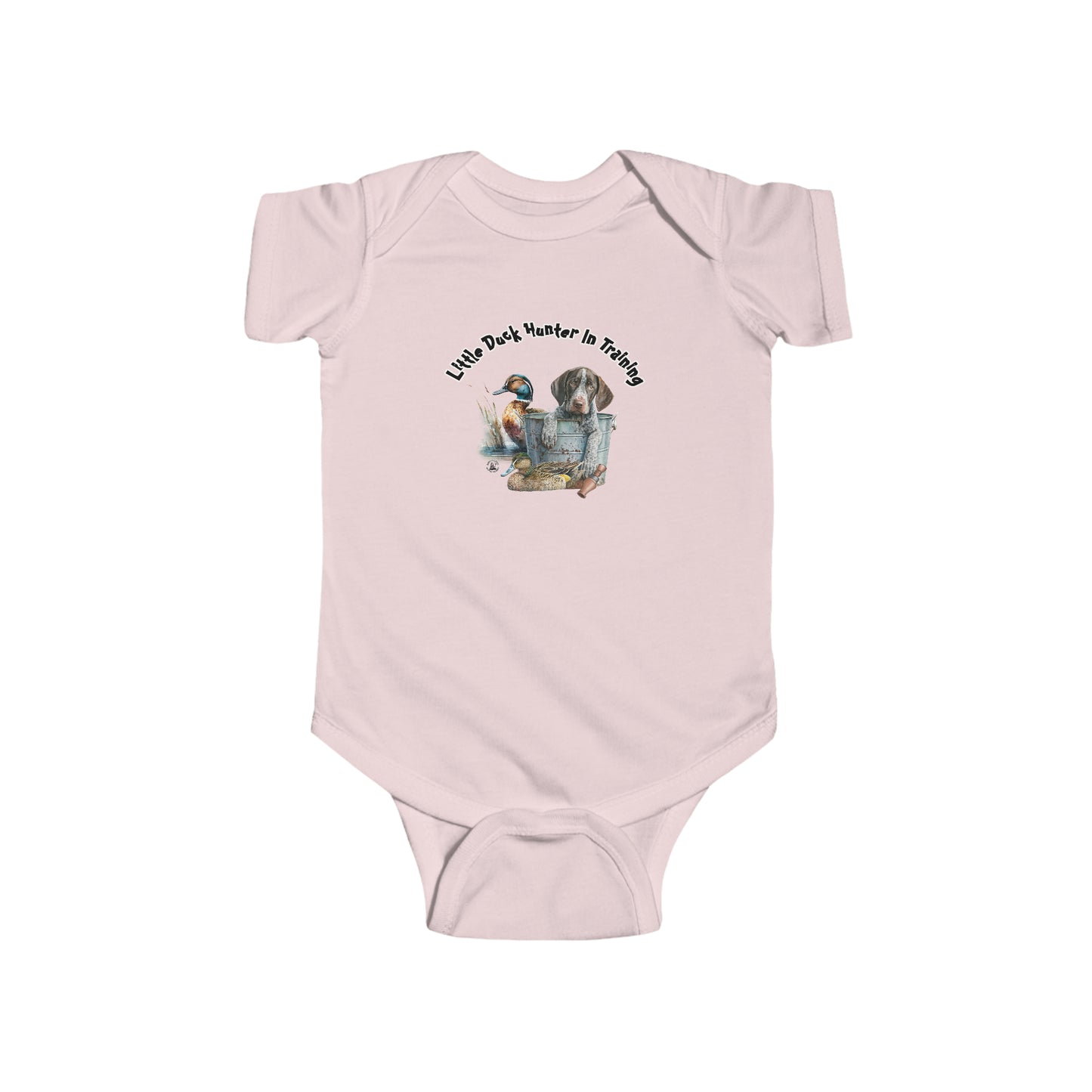 Little Duck Hunter In Training Infant Fine Jersey Bodysuit German Shorthaired Pointer Puppy