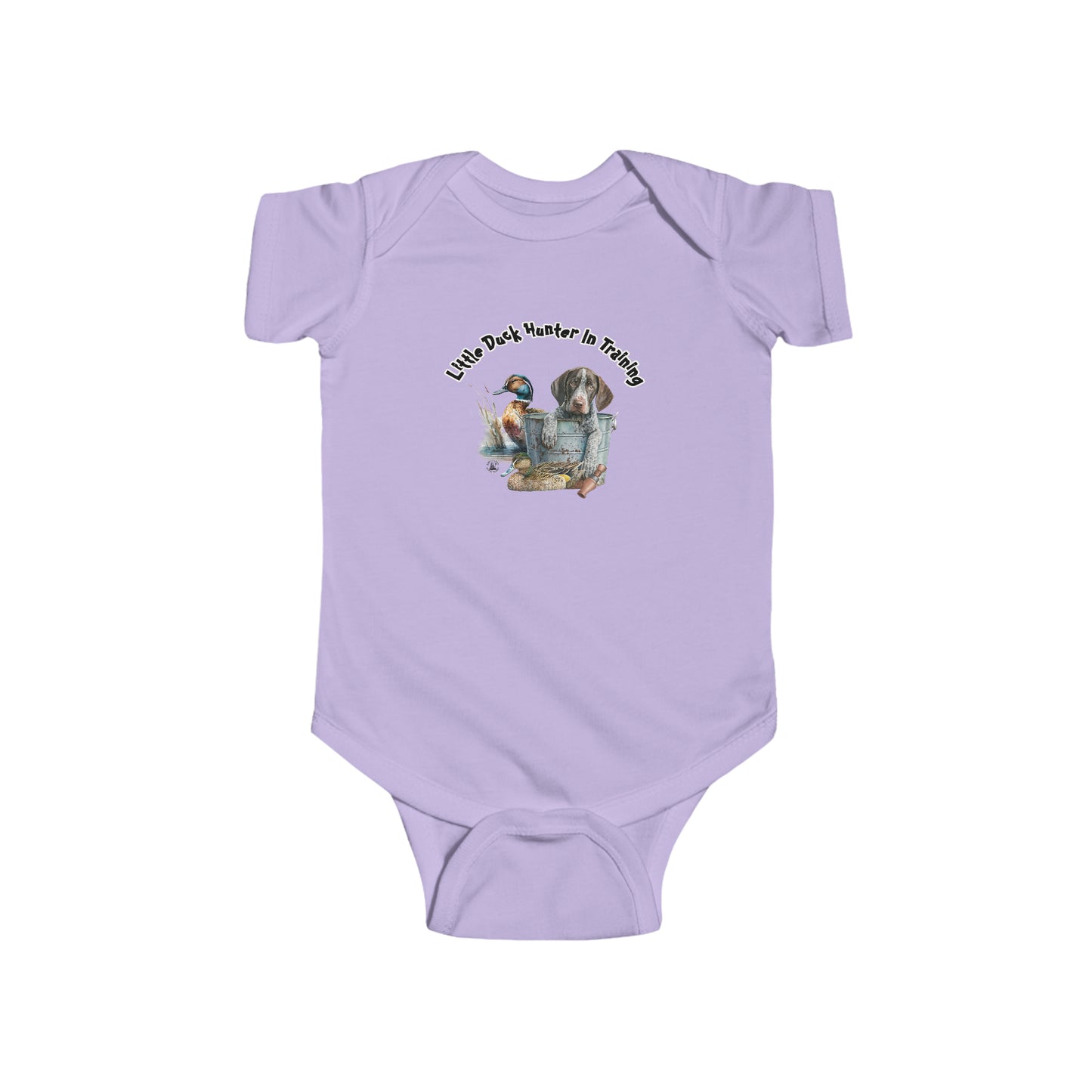 Little Duck Hunter In Training Infant Fine Jersey Bodysuit German Shorthaired Pointer Puppy