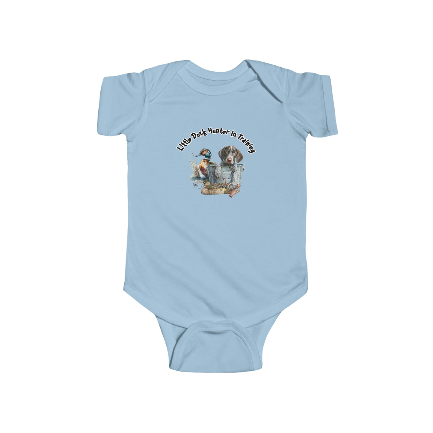 Little Duck Hunter In Training Infant Fine Jersey Bodysuit German Shorthaired Pointer Puppy