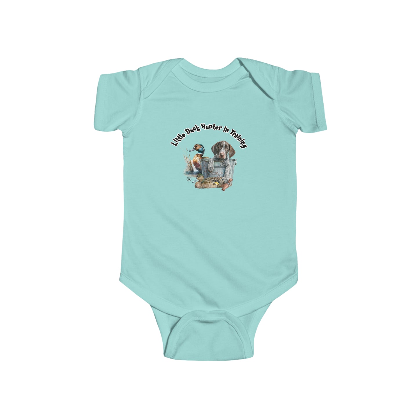Little Duck Hunter In Training Infant Fine Jersey Bodysuit German Shorthaired Pointer Puppy
