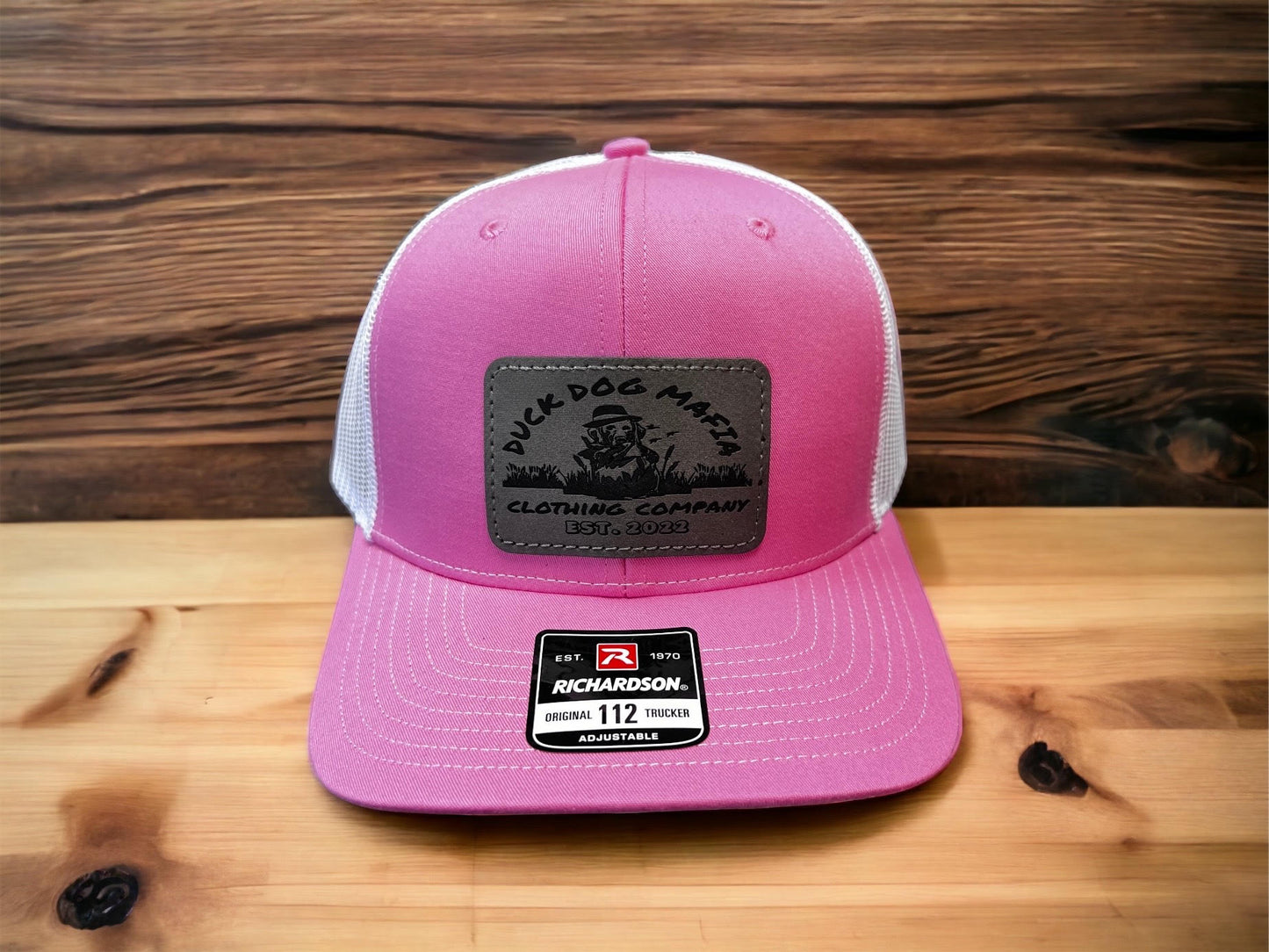 Duck Dog Mafia Pint/White  Leather Patch Hat