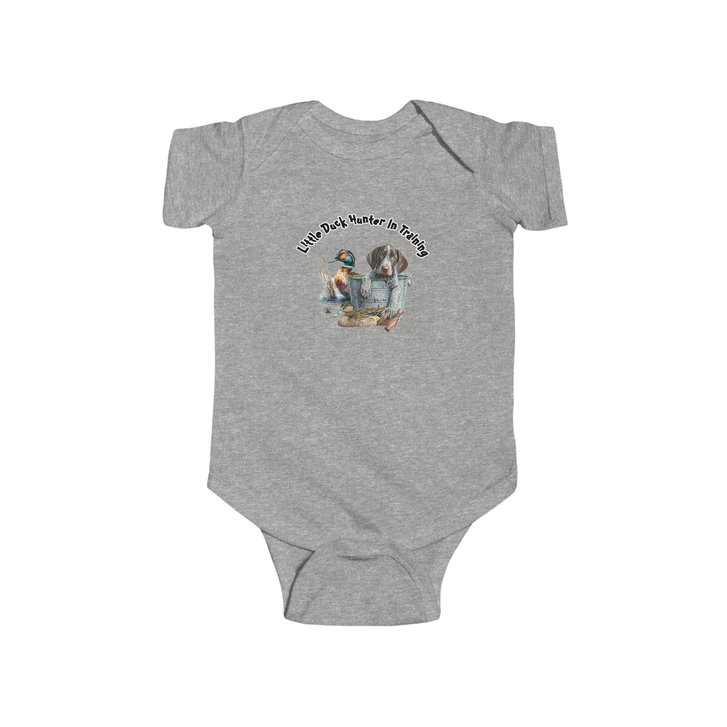 Little Duck Hunter In Training Infant Fine Jersey Bodysuit German Shorthaired Pointer Puppy