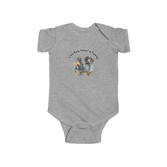 Little Duck Hunter In Training Infant Fine Jersey Bodysuit German Shorthaired Pointer Puppy