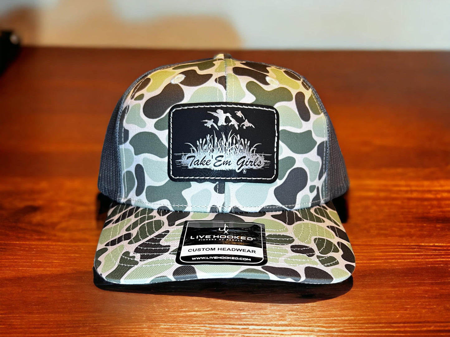 Take' Em Girls Hats Retro Green Camo