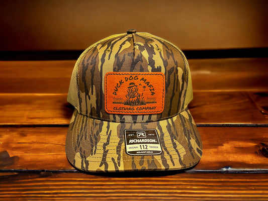 Duck Dog Mafia Bottom Land Camo Leather Patch Hat