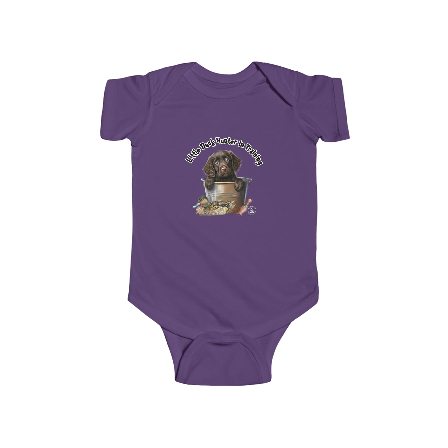 Little Duck Hunter In Training Infant Fine Jersey Bodysuit Boykin Puppy