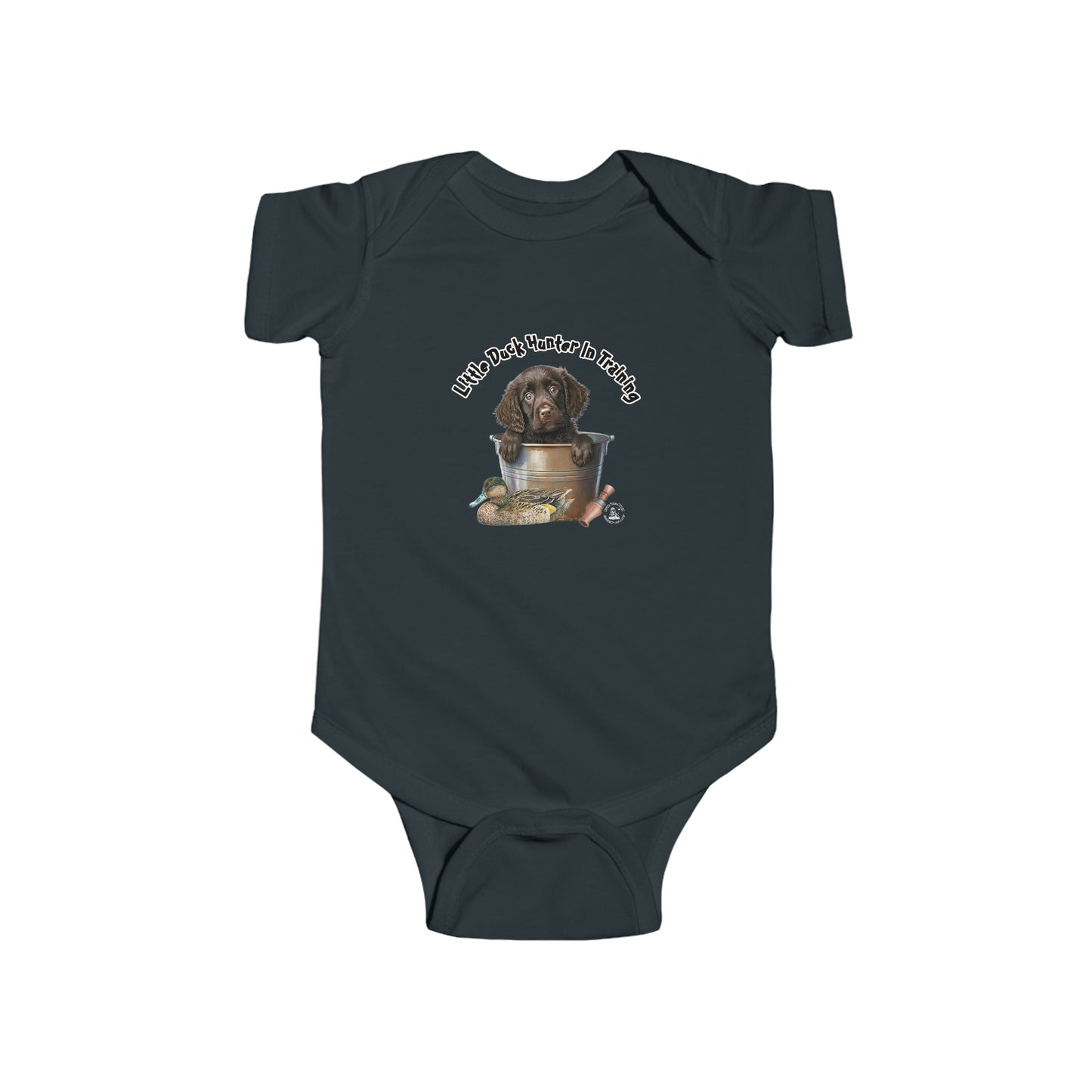 Little Duck Hunter In Training Infant Fine Jersey Bodysuit Boykin Puppy
