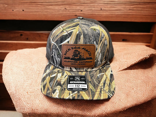Duck Dog Mafia Mossy Oak/Dark Brown With Leather Patch Hat