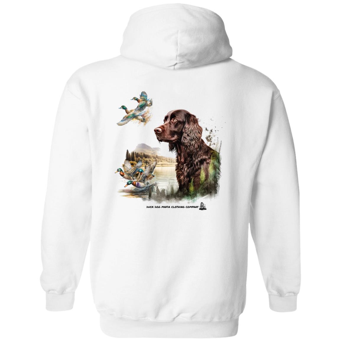 Boykin Spaniel and Four Ducks