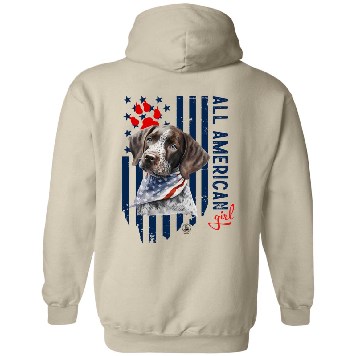 All American Girl Short Hair Pointer Puppy Hoodie