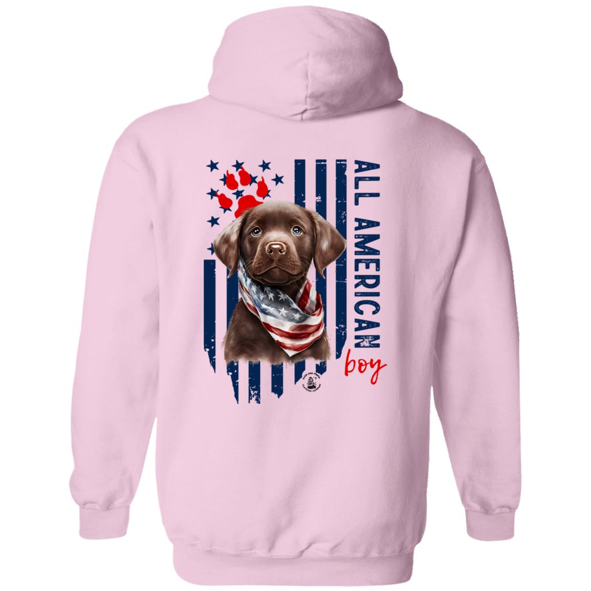 All American Boy Hoodie Chocolate Lab Puppy