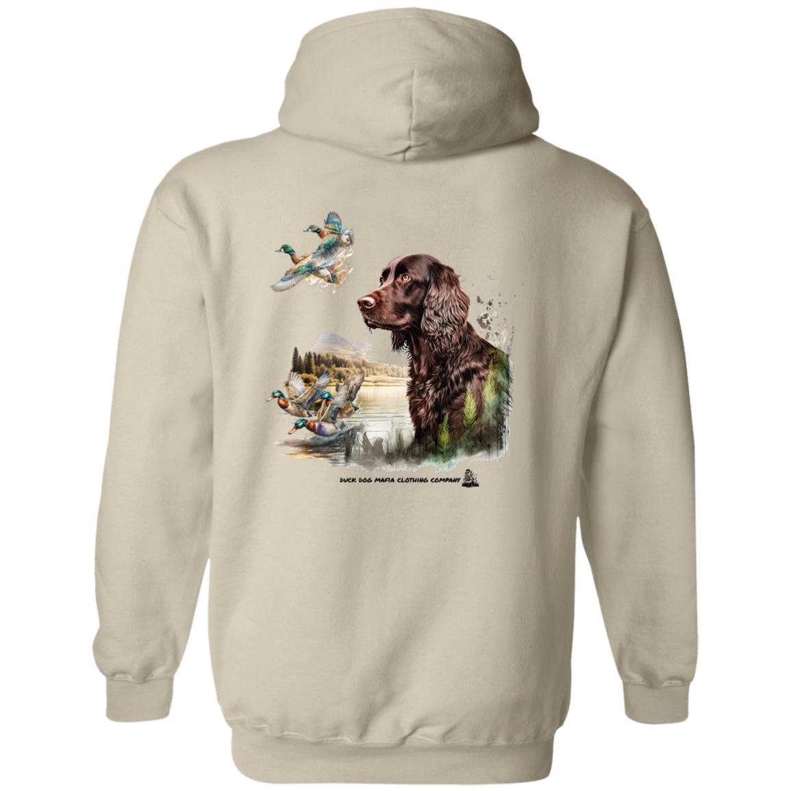 Boykin Spaniel and Four Ducks