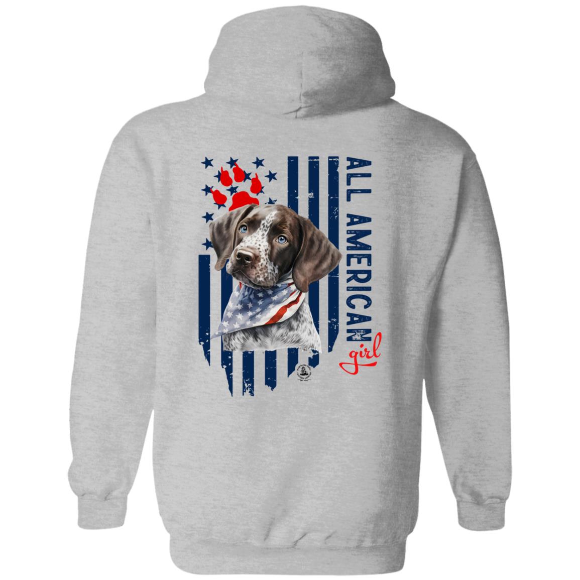 All American Girl Short Hair Pointer Puppy Hoodie