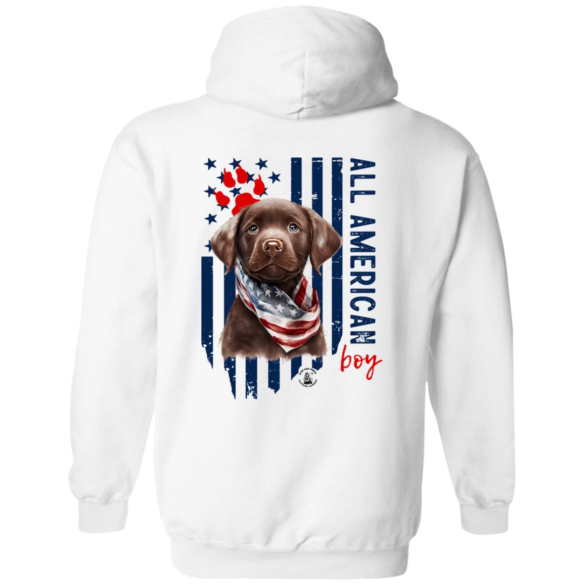 All American Boy Hoodie Chocolate Lab Puppy