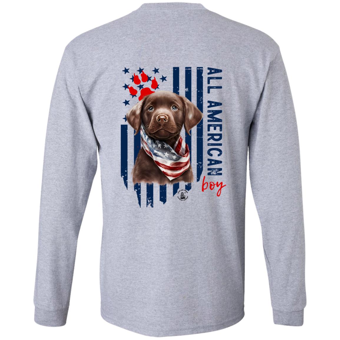 All American Boy Long Sleeve Chocolate Lab Puppy