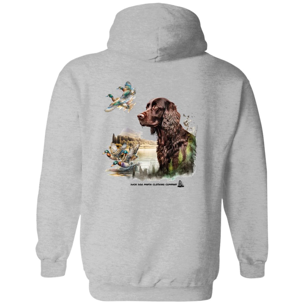 Boykin Spaniel and Four Ducks
