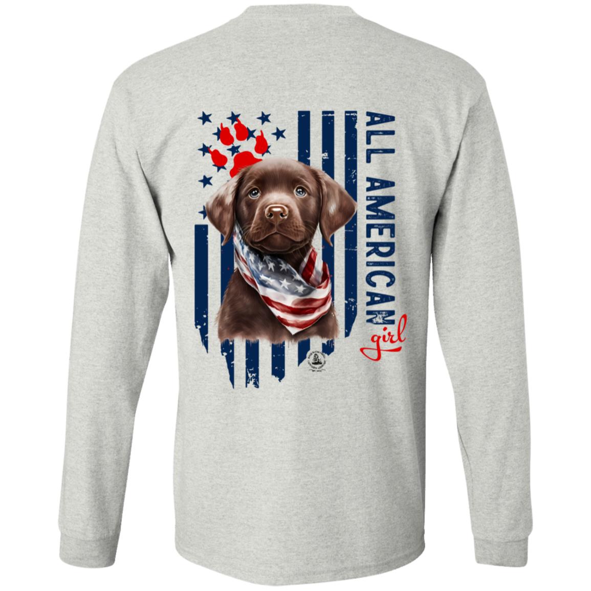 All American Long Sleeve Girl Chocolate Puppy