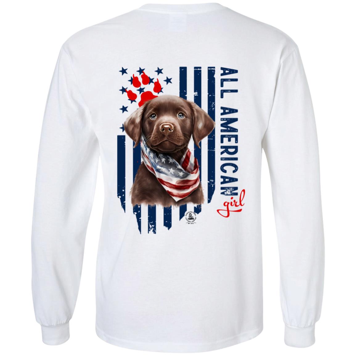All American Long Sleeve Girl Chocolate Puppy