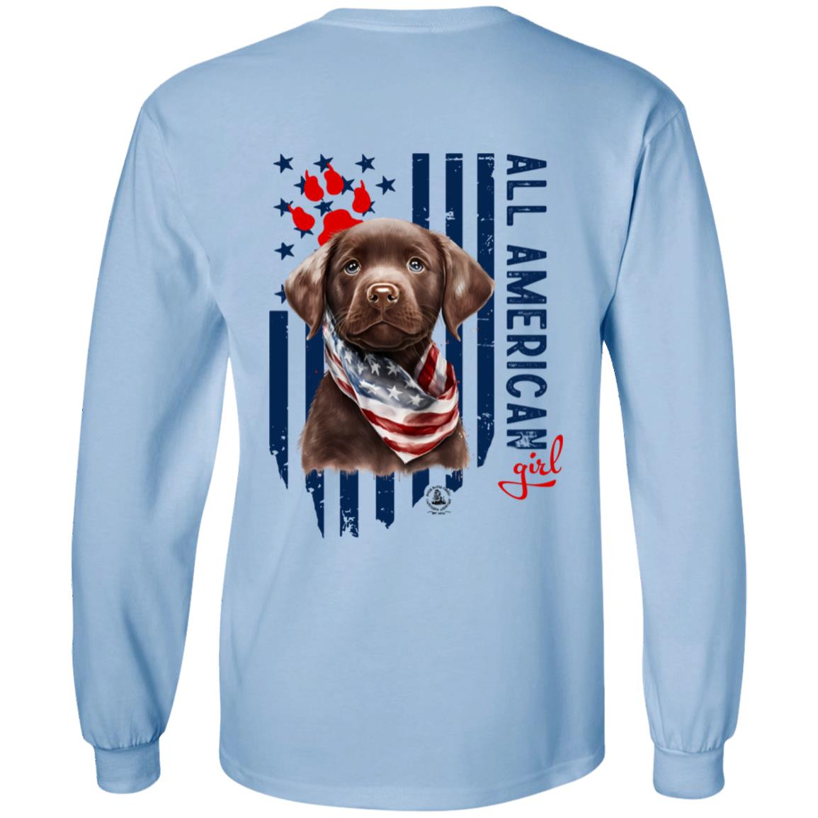 All American Long Sleeve Girl Chocolate Puppy
