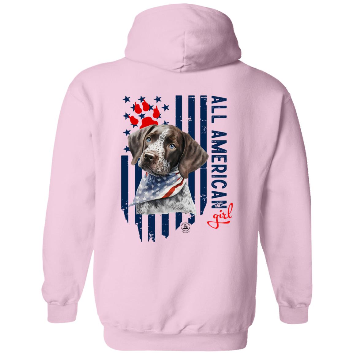 All American Girl Short Hair Pointer Puppy Hoodie