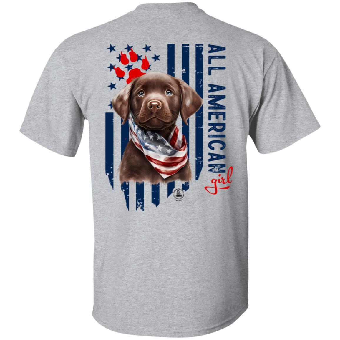 All American Girl Short Sleeve Chocolate Lab Puppy