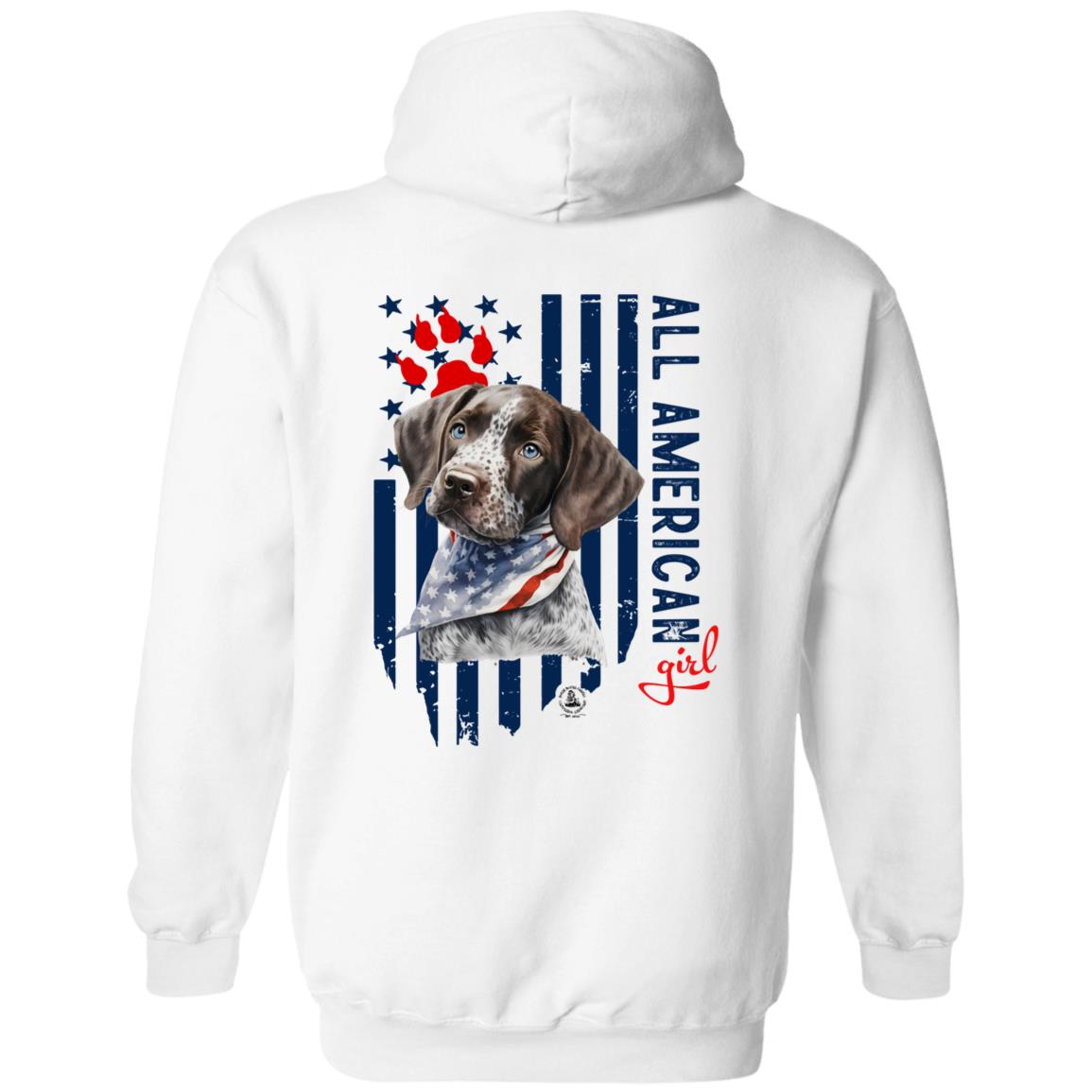 All American Girl Short Hair Pointer Puppy Hoodie
