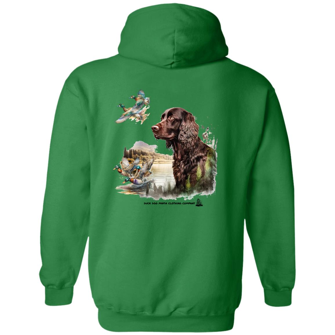 Boykin Spaniel and Four Ducks