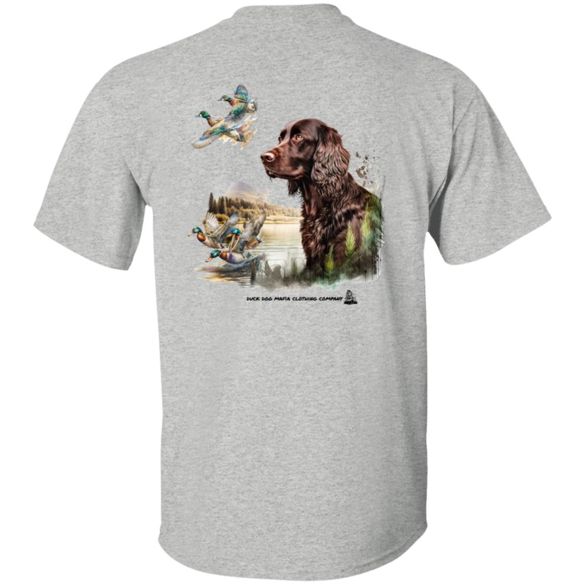 Boykin Spaniel and Four Ducks