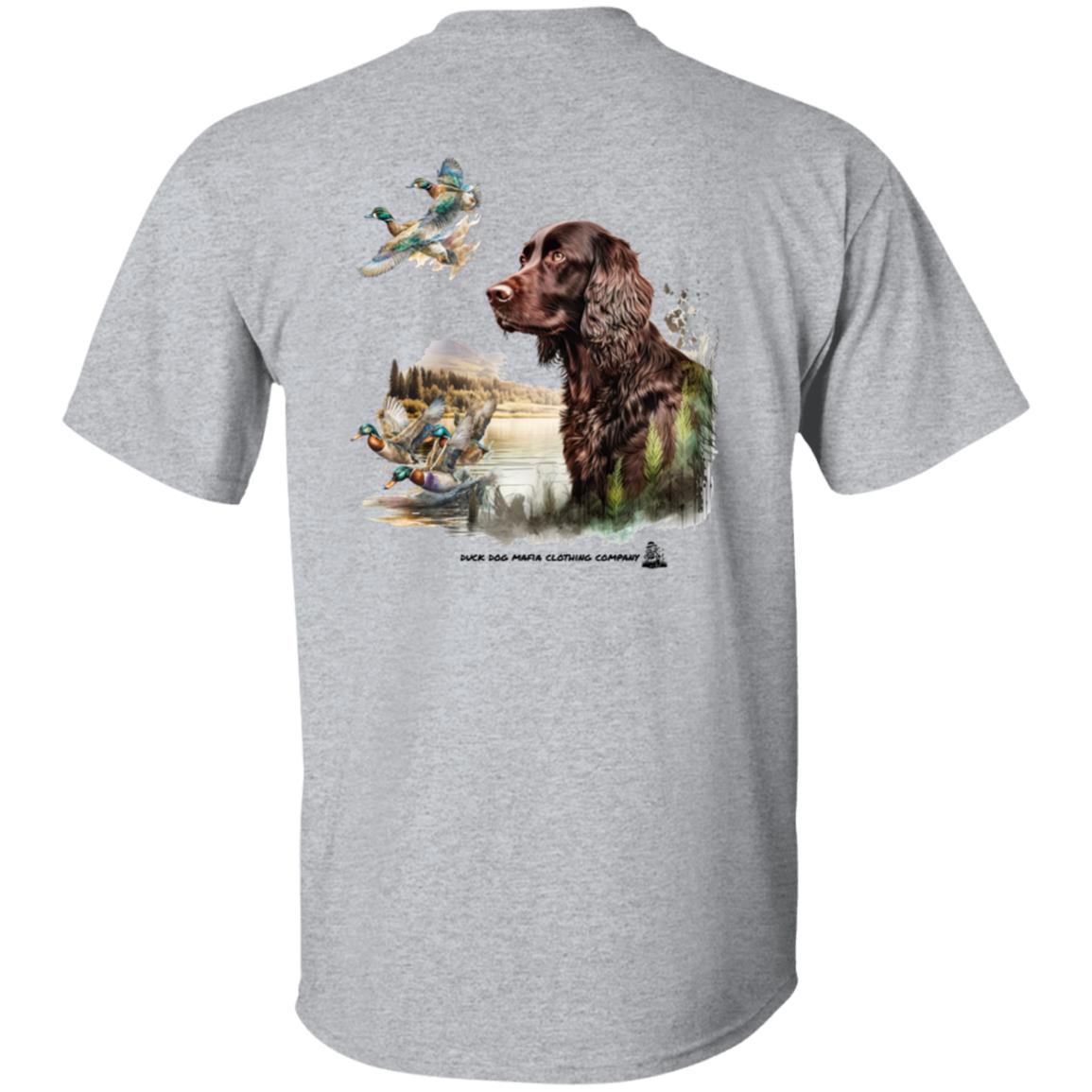 Boykin Spaniel and Four Ducks