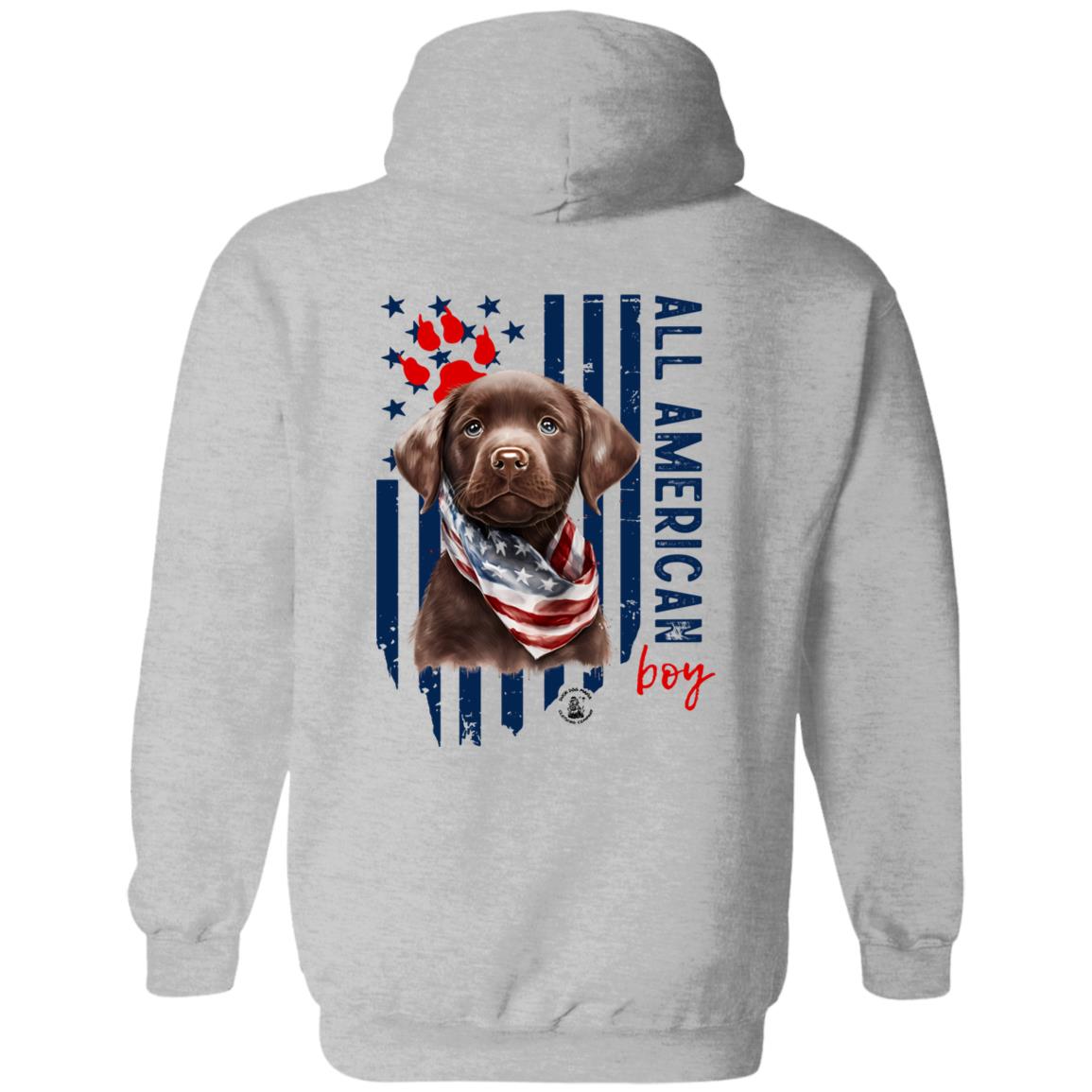 All American Boy Hoodie Chocolate Lab Puppy