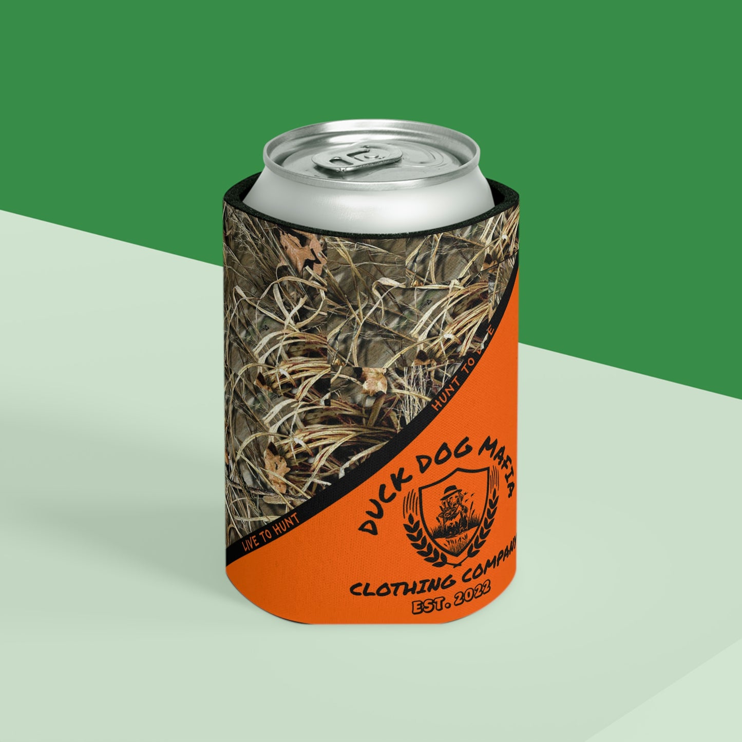 Camo/Blaze Orange Koozie