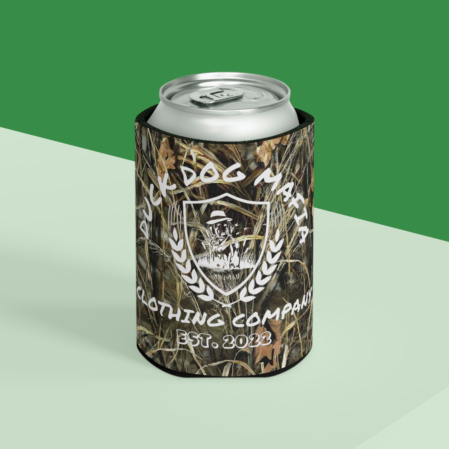 Camo Duck Dog Mafia Koozie