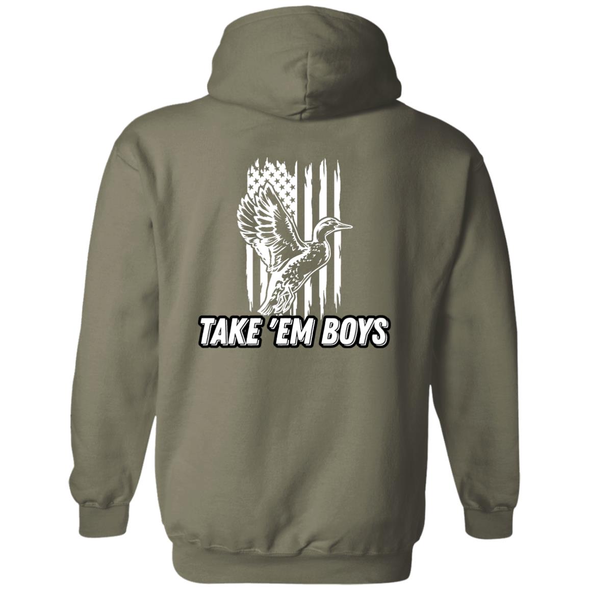 American Flag TAKE 'EM BOYS White Letting DDMCC Logo Left Chest