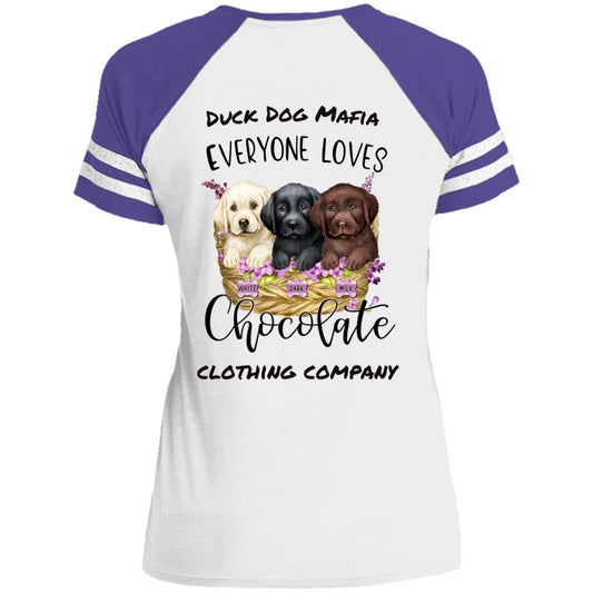 DDM EVERYONE LOVES CHOCOLATE   Ladies' Game V-Neck T-Shirt