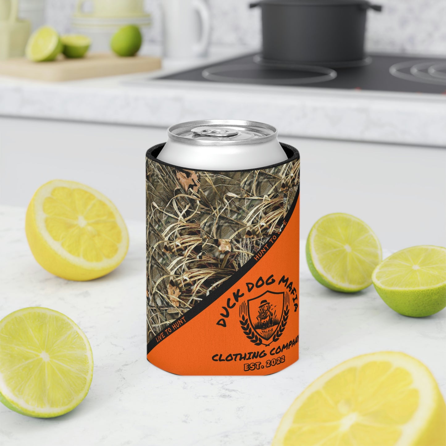Camo/Blaze Orange Koozie